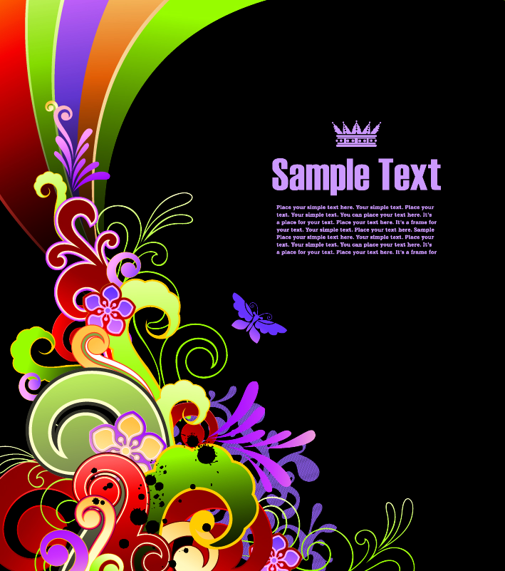 free vector Colorful butterfly pattern card template vector
